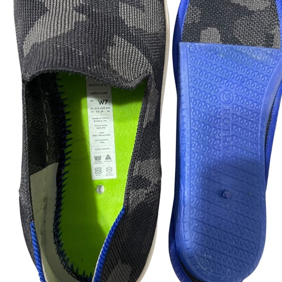 Rothy’s The Original Slip On Sneaker Black Grey Camo Size 7 Comfort Shoes - Picture 9 of 10